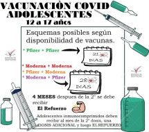 Vacunas refuerzo Covid adolescentes de 12 a 17 años